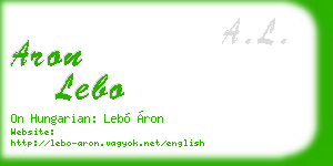 aron lebo business card